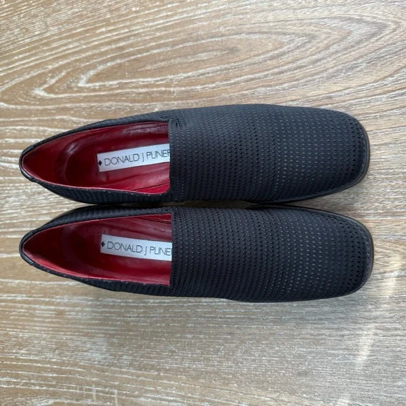 Donald J. Pliner Alice Black Dot Square Toe Chunky Block Heel Loafer Women's 8.5 - Picture 2 of 10